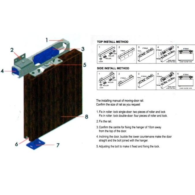 Rel Sliding Pintu Geser 240 Cm Sliding Rail Set Pintu Geser Sliding