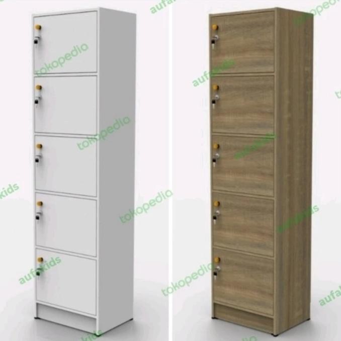 

Aufa Lemari locker loker 5 pintu kunci rak susun tingkat kayu kantor