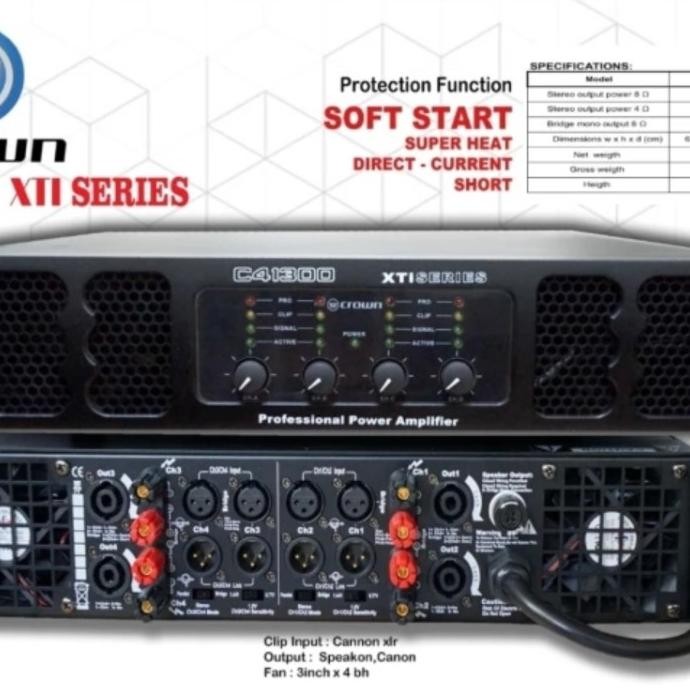 Dijual Power Amplifier Crown Xti C41300 4 Chanel No Ori