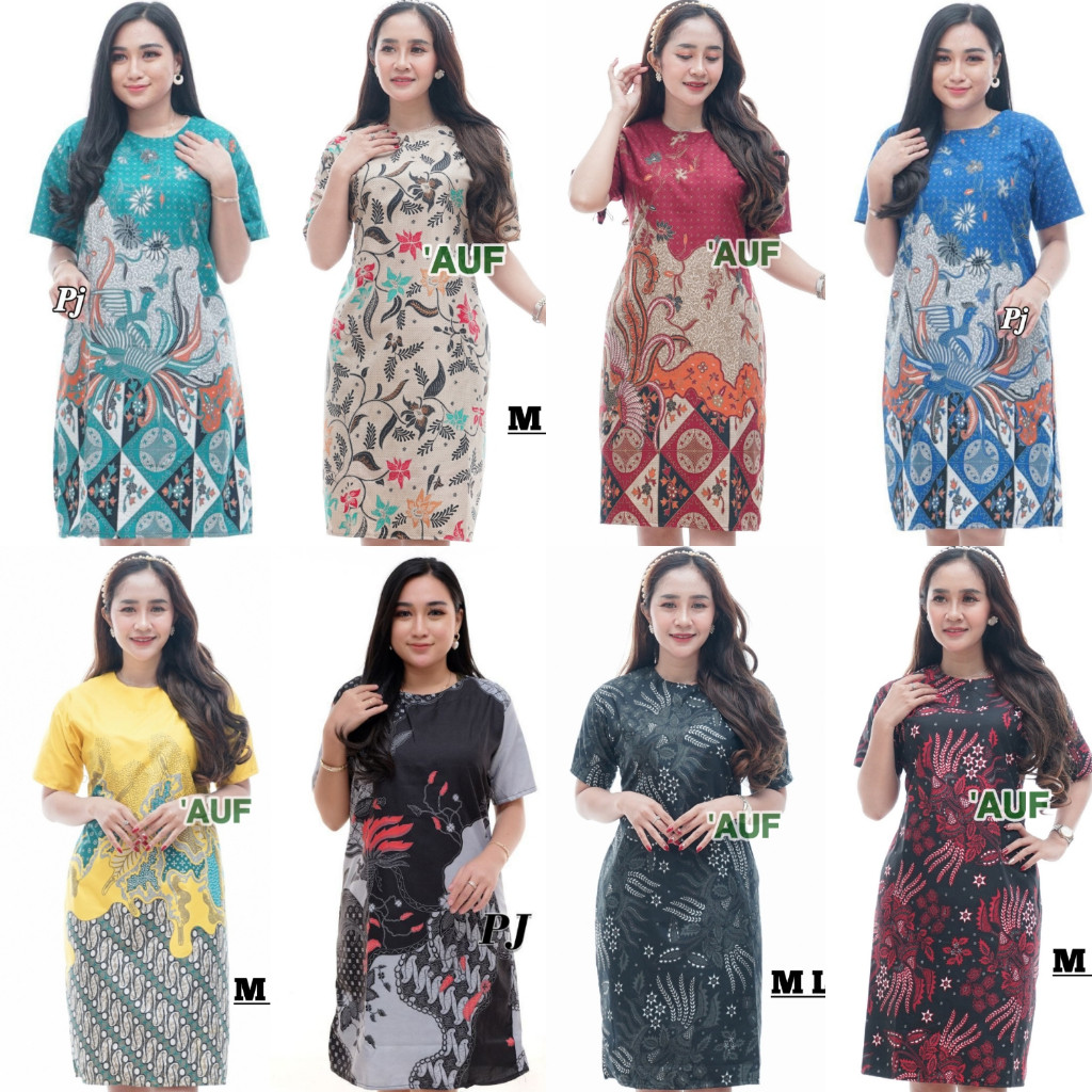 Dress Sexy dress batik wanita dress natal jumbo M L XL XXL XXXL Gaun Batik Wanita Kekinian