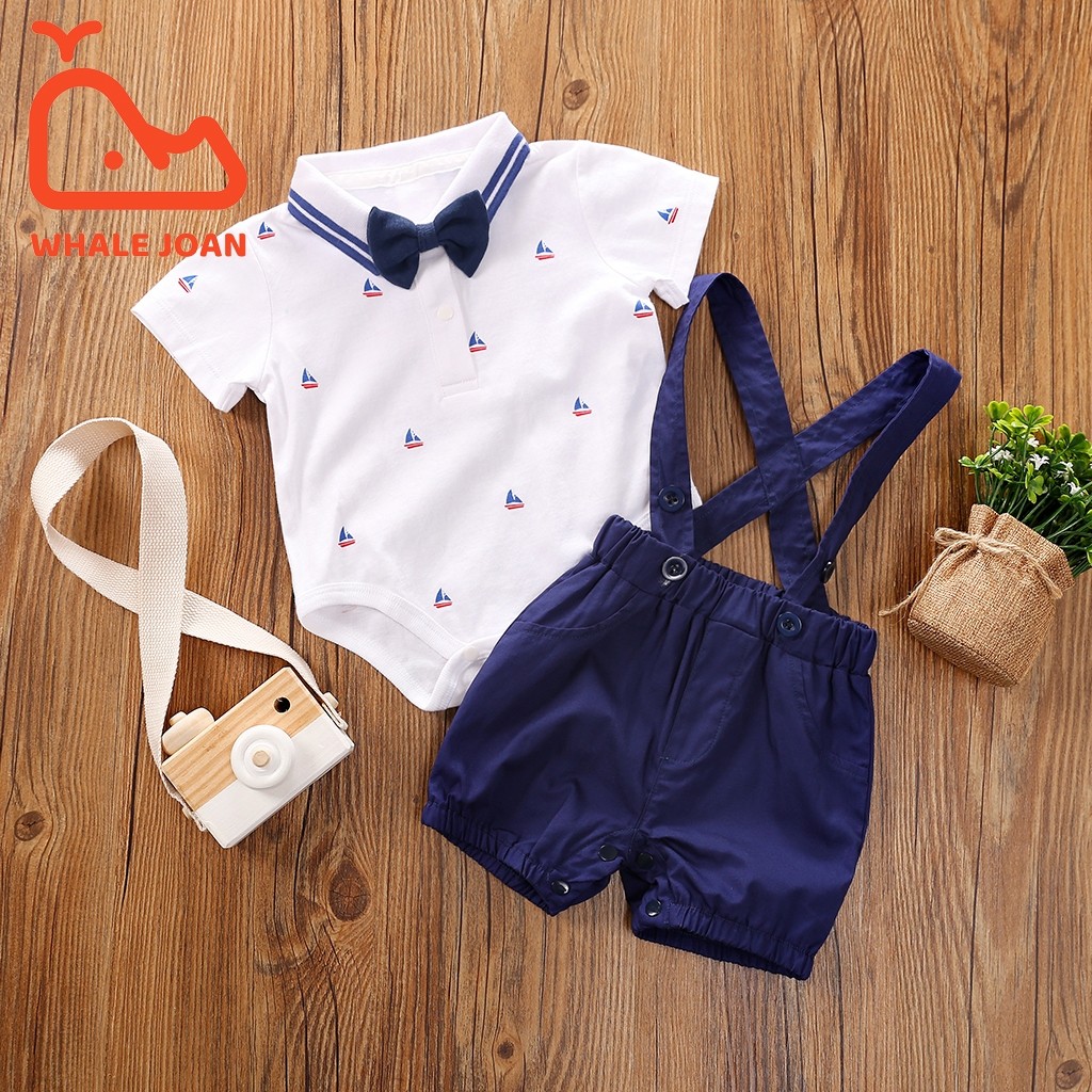 Baju Bayi Setelan Baju Bayi Laki Laki 0 6 12 18 Bulan Lengan Pendek Soft Cotton Set