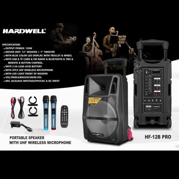 Speaker Portable Hardwell Hf 12 B Pro Hf 12B Pro Hf12B Pro Original  Ready
