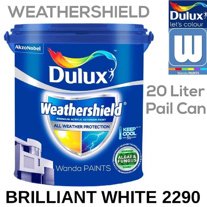 DULUX WEATHERSHIELD Cat Tembok Eksterior Brilliant White 2290 (25 KG)