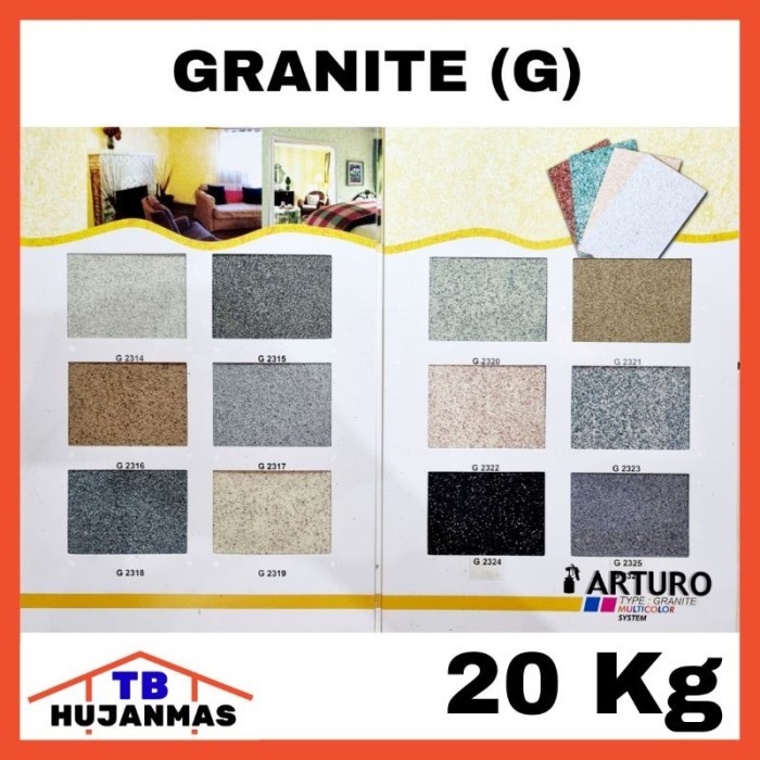 Arturo Cat Tembok Dinding Teksture 20 Kg Tipe Granite (G) Multicolor