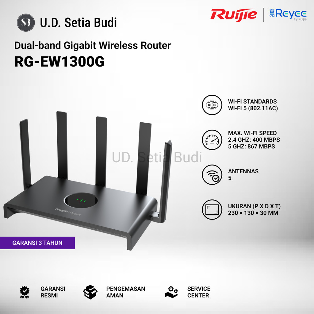 Ruijie Reyee RG-EW1300G Router Wireless Gigabit Band-ganda 1300M RG-EW1300G