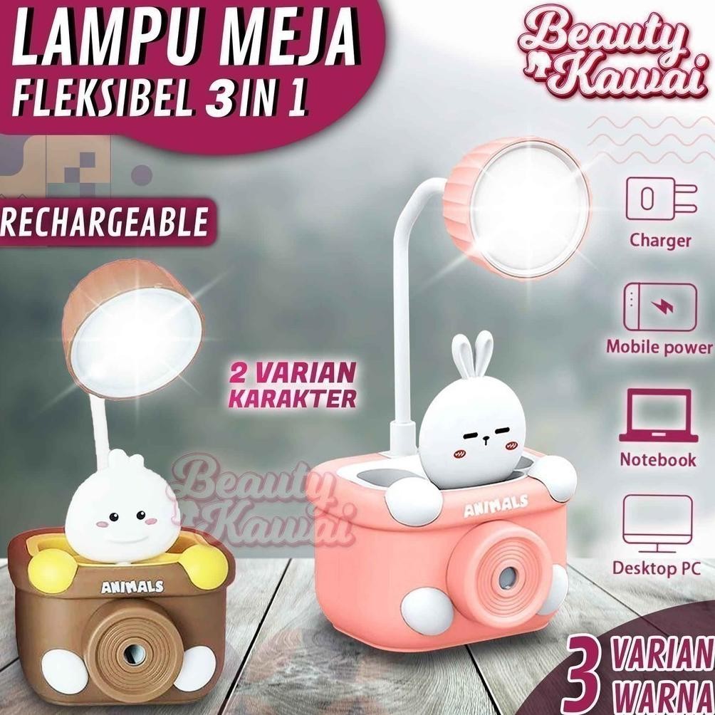 

Kekinian Tempat Pulpen Rautan Pensil 3In1 Led Meja Belajar Lampu Sharpener Holder Pencil Karakter Lucu BisaCod