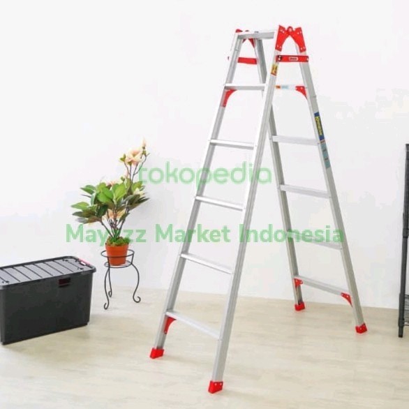 New Tangga Aluminium Lipat 2 In 1 Krisbow Fixsteps 6 Pijakan 1.7 Meter