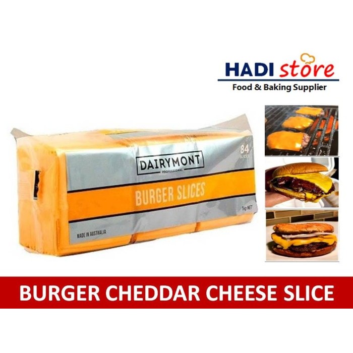 

DAIRYMONT RED CHEDDAR CHEESE, KEJU BURGER SLICE 1 KG- 84 slices