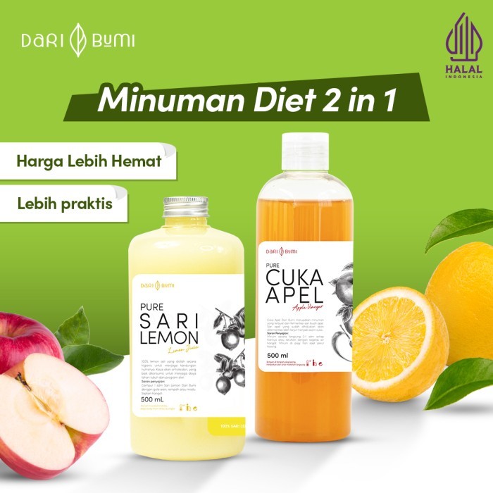 

Dari Bumi Paket 2 In 1 Minuman Diet Sehat Sari Lemon Halal Dan Cuka Apel
