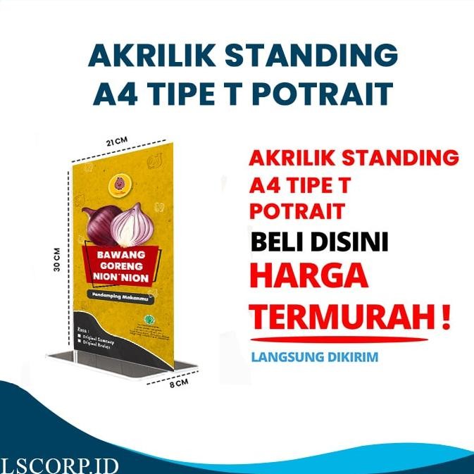 

Gratis Flase Akrilik Brosur Bening A4 Tipe T Potrait Stand Acrylic Meja Polos Tent Akrilik A4 (21,0 X 29,7 Cm) Standing Acrilic 2 Mm Un04