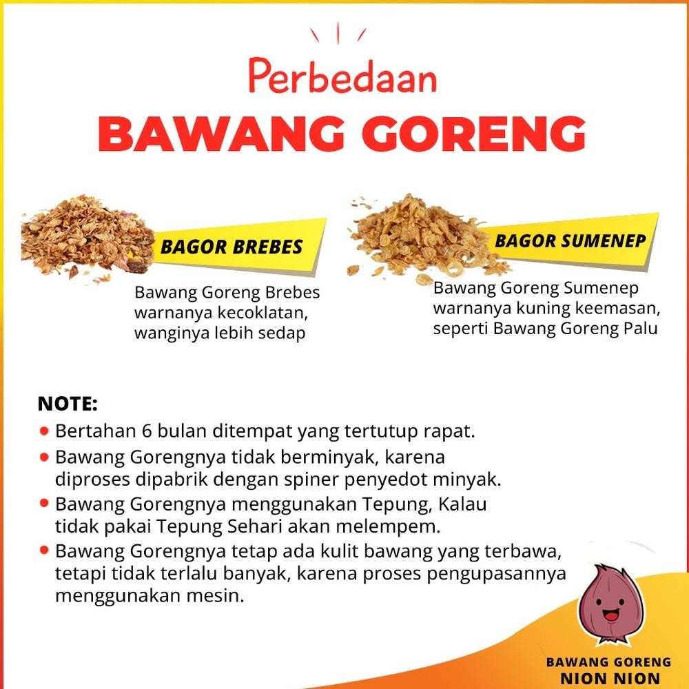 

Hot Terbaru Bawang Goreng Sumenep / Brebes 200 Gram, Bawang Merah Goreng Asli, Brambang Goreng 200 Gr Et-98