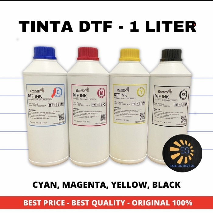 

Tinta DTF Innolite ukuran 1 Liter warna CYMK