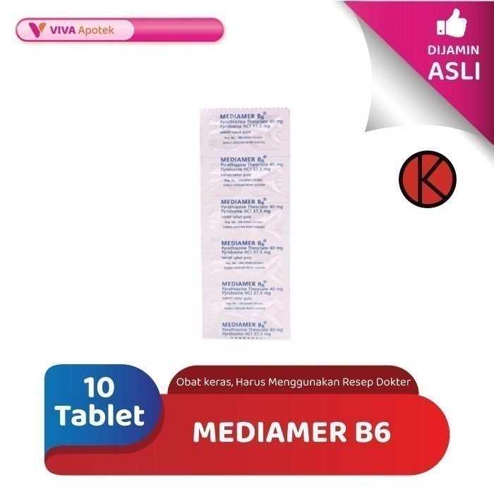 Mediamer B6 / Pyrathiazine / Vitamin B6 / Mual / Muntah (10 Tablet)