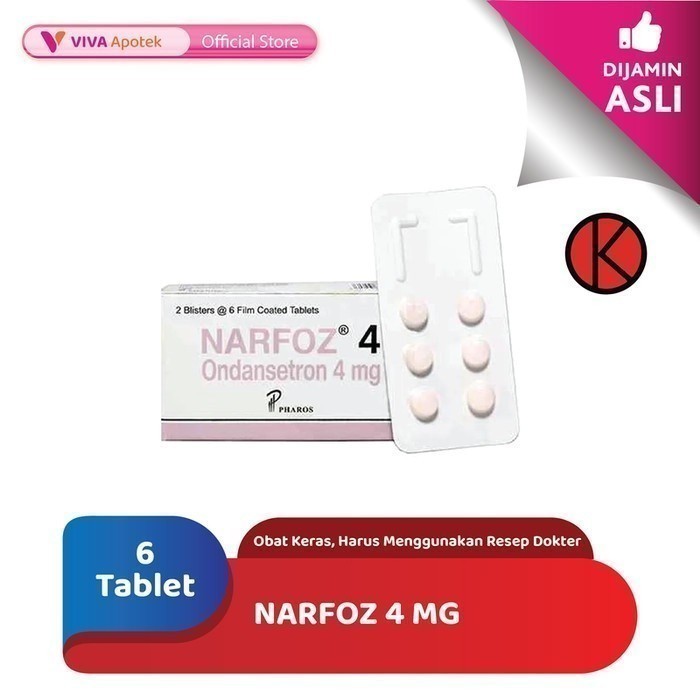 Narfoz 4 mg / Ondansetron / Mual / Muntah (6 Tablet)
