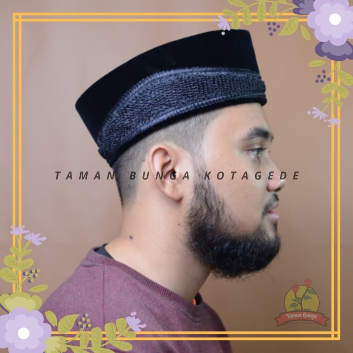 Limited Songkok Kopyah Peci Awing Hitam Bordir/Motif Original