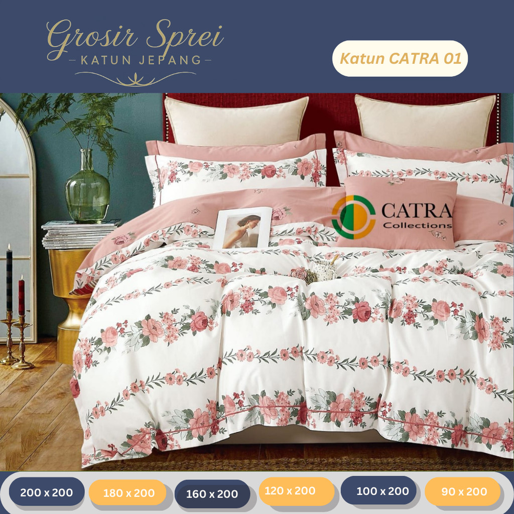 sprei katun Catra murah sprei aeshthetic sarung bantal guling set perlengkapan kamar sprei set katun