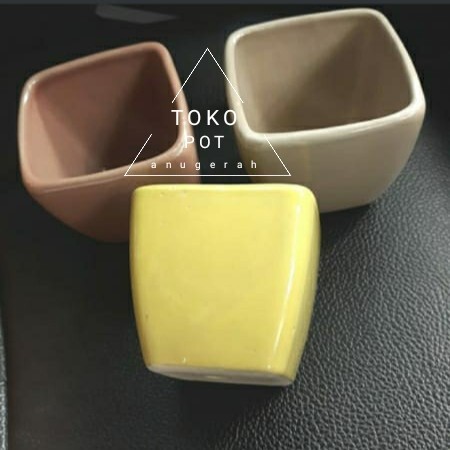 POT KERAMIK MINI KOTAK/POT KERAMIK KAKTUS/POT MINI KERAMIK KOTAK