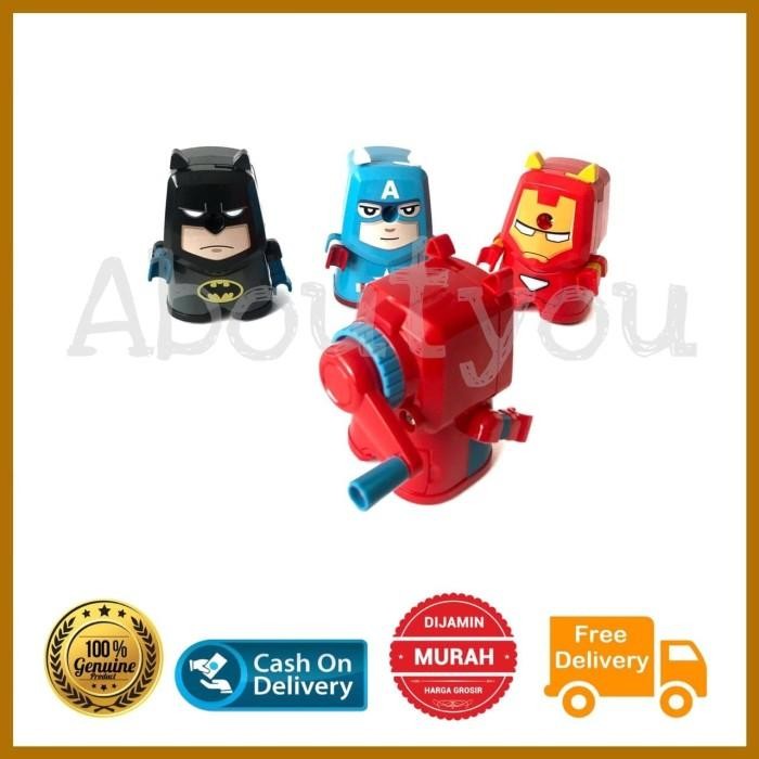 

Rautan Serutan pensil Putar meja karakter fancy SUPER HERO unik besar