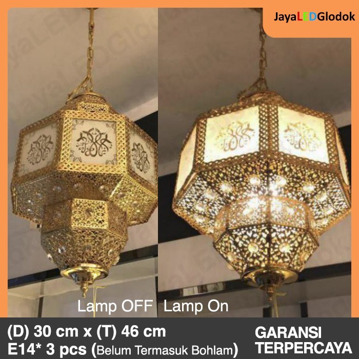 Lampu Gantung Klasik Antik Masjid Maroko Emas Hias 67