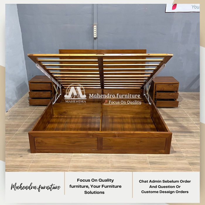 Dipan Tempat Tidur 180x200 Jati Minimalis Tempat Tidur Minimalis 180x200 Jati Dipan Laci Minimalis