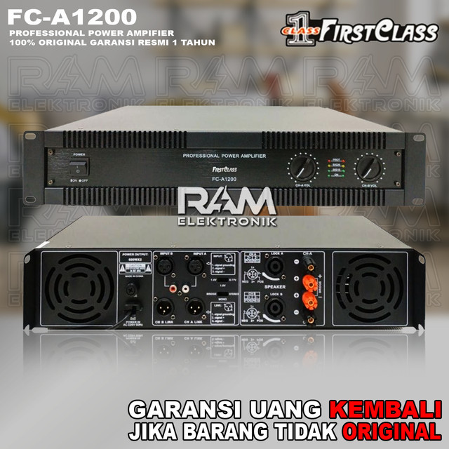 Power Amplifier FIRSTCLASS FC A1200 FIRST CLASS FC A 1200 Original 2 x 600 Watt