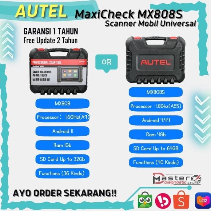 Scanner Mobil Autel Maxicheck Mx808S Pengganti Dari Scaner Mobil Mx808