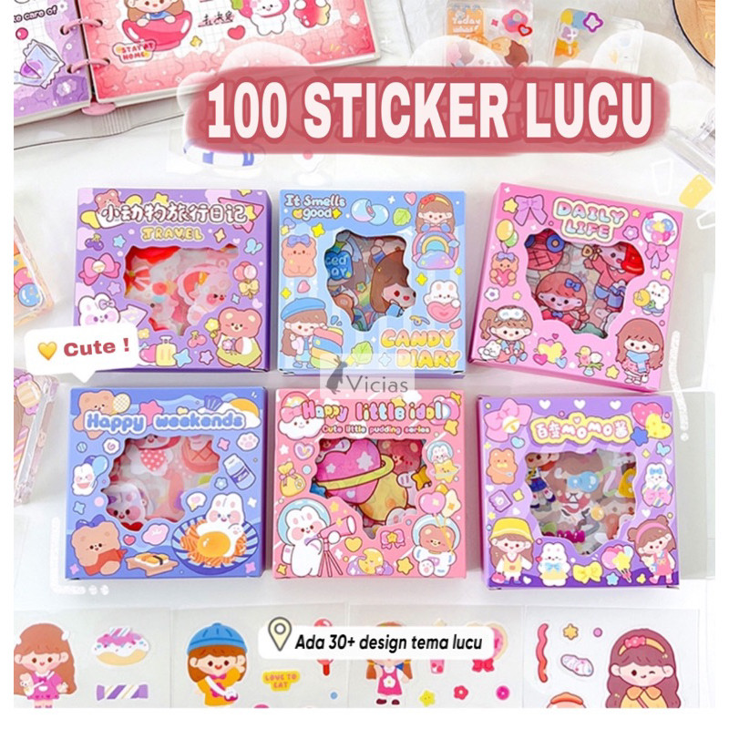 

MURAH 100 LEMBAR STICKER BOX KECIL PVC WATERPROOF ANTI AIR STIKER LUCU ANAK HADIAH ULTAH PREMIUM