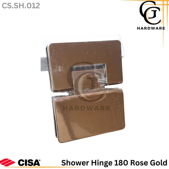 Ready Cisa Shower Hinges Sh-180 55Kg Rose Gold - Engsel Pintu Kaca 180 Derajat Rose Gold