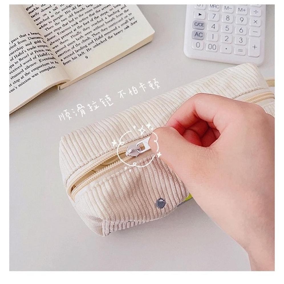 

gj-46 KENSHO Pouch Aesthetic Kain Corduroy Handle Lucu Import / Kotak Pensil Kain / Tempat Makeup / Cute Hemat