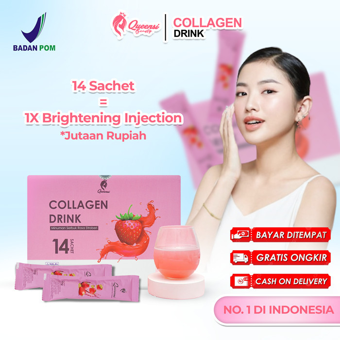 [Gratis Ongkir] [Hemat] Queensi Collagen Drink Kesehatan Kecantikan Minuman Kolagen Minuman Pencerah