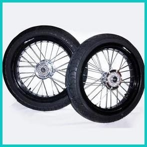 Velg Pelek Rim Ring Jari jari KLX 17" Supermoto X-Break Hitam + Disc