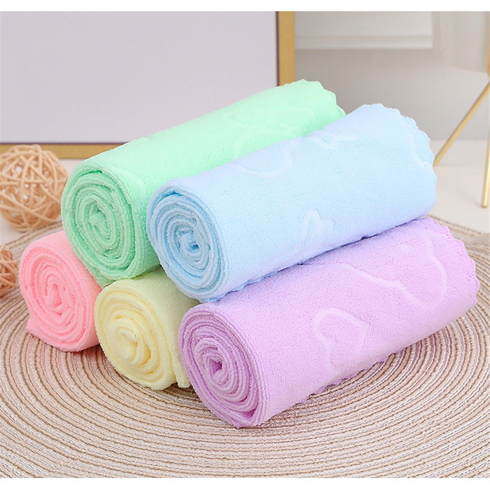 Handuk Kecil Handuk Muka Face Towel Saputangan Embos Beruang - 30x30
