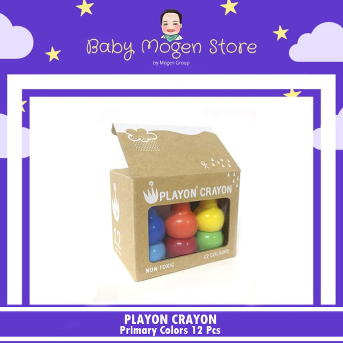 

Playon Crayon Primary Colors 12 Pcs / Non Toxic / Pensil Warna Anak