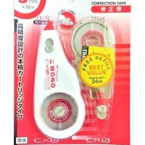 

Correction Tape 5 Mm X 12M Tombow Mono Tipex Ct-Cxcr Red Free Refill