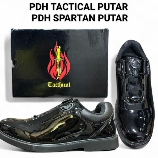 sepatu pdh tactical tali putar/sepatu PDH tali putar tni polri JS