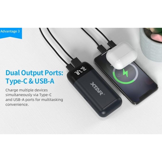 XTAR PB2SL Type-C USB Power Bank Charger, Upgraded Version From PB2S [terbaik]