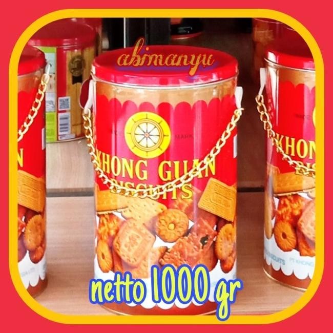 

Biskuit Khong Guan Kaleng Bulat Rantai 1000 Gram