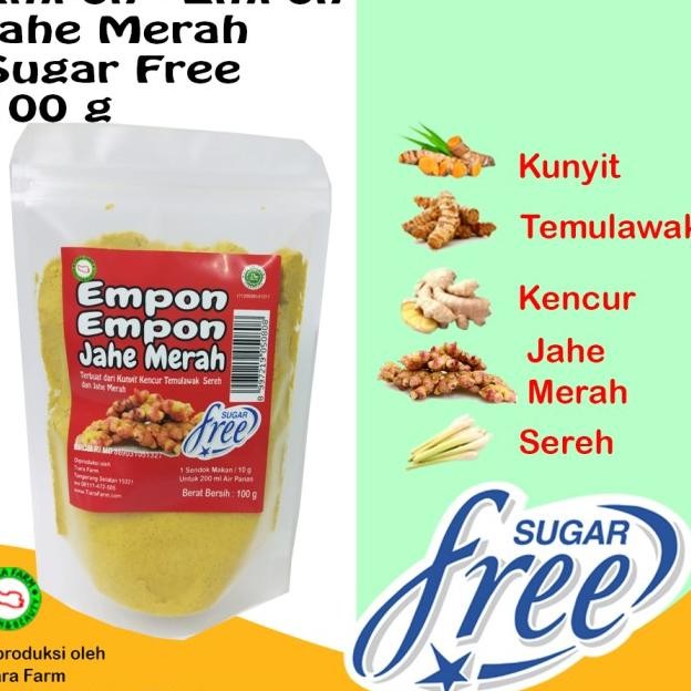 

Empon - Empon Jahe Merah Sugar Free 100 G (Tanpa Gula) Tiara Farm