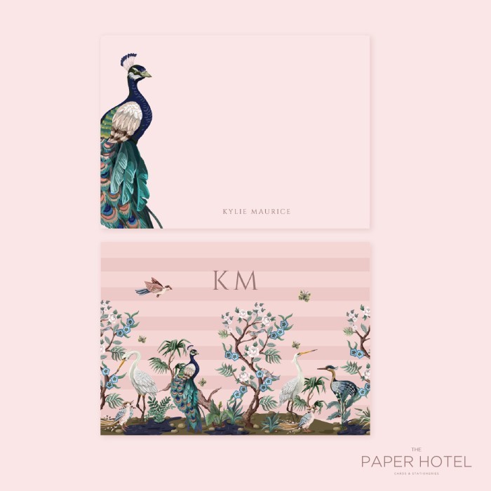 

2 Sided Notecard - The Peacock (Personalized Initials/ Name, 16pcs)