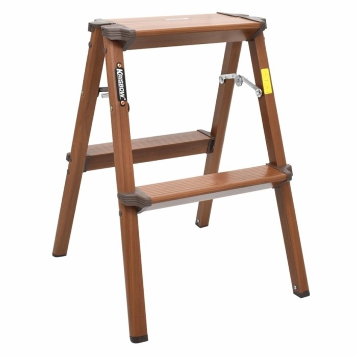 Krisbow Tangga Aluminium 2 Step motip kayu