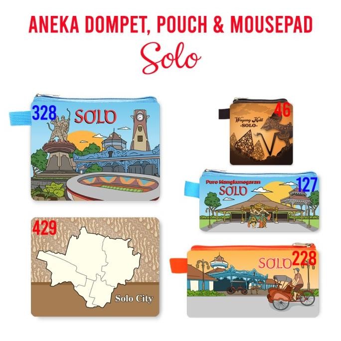$+$+$+$+] SOLO Dompet Souvenir Suvenir Oleh Oleh Mini Wallet Negara Dompet Panjang Pouch Mouse Pad I