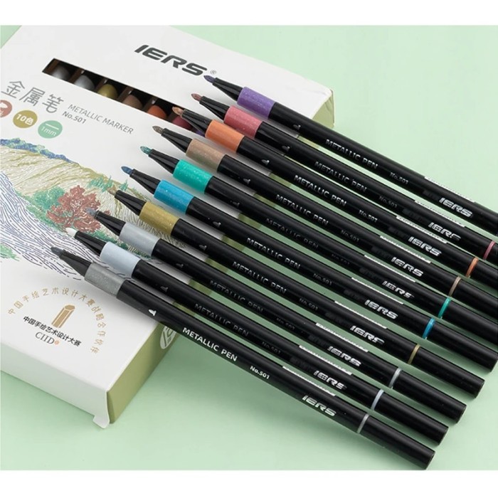 

T E R B A R U Iers 10/18Colors Diy Metal Watercolor Marker Pen Painting