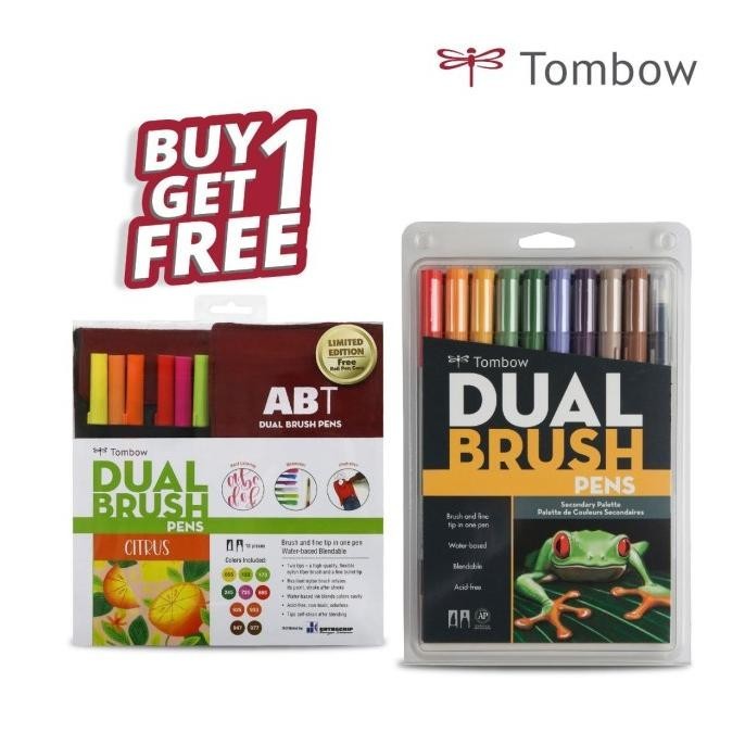 

T E R B A R U Dual Brush Pen Tombow Secondary Pallete Isi 10Pc
