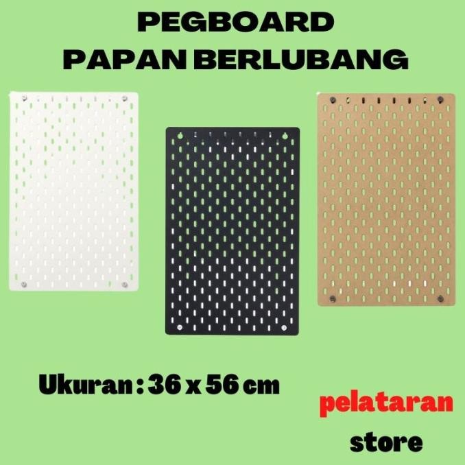 

BEBAS ONGKIR - Papan Dinding Berlubang Pegboard Organizer Wall 36 x 56 cm