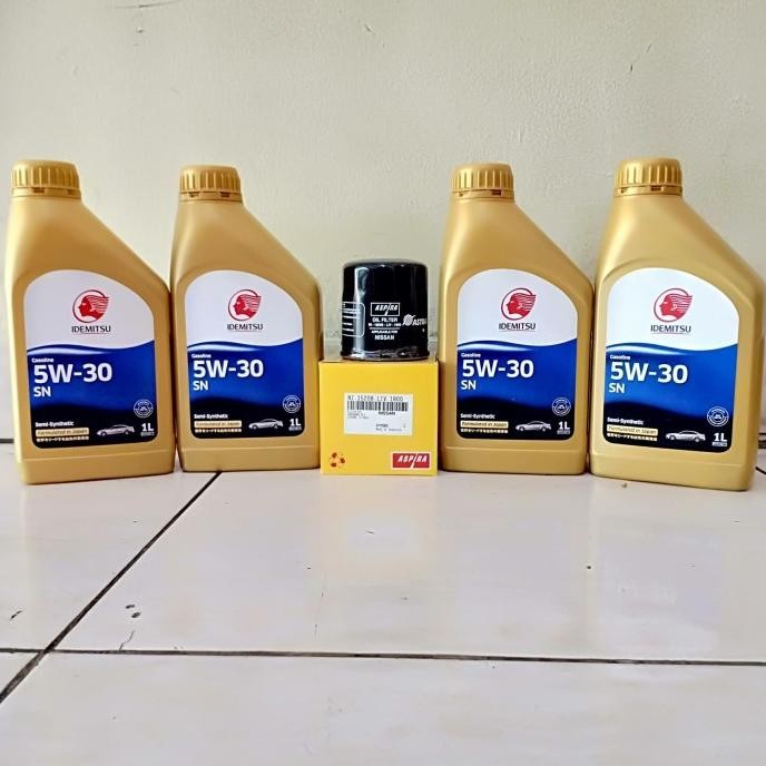 Onderdil Paket Oli Mesin Mobil Idemitsu 5W-30 4 Ltr + Filter Oli Nissan Livina