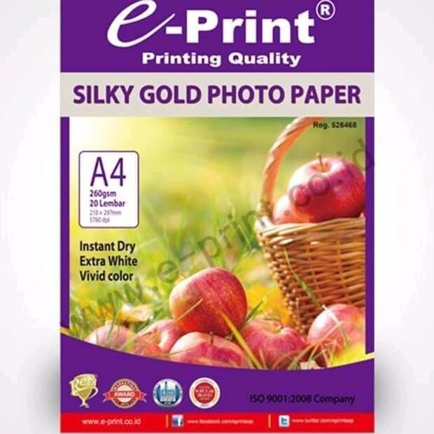 

E-Print Silky Gold Photo R A4 Kertas Foto Doff Bagus