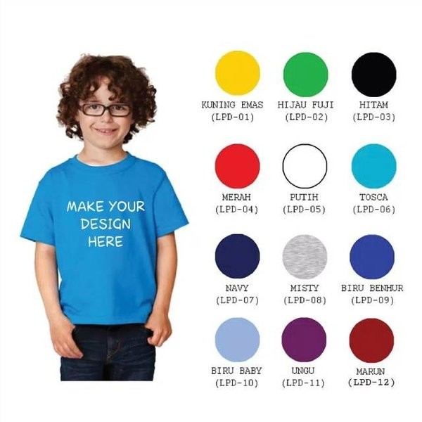 Kaos Baju Combed 30S Distro balita cetak foto polos custom anak bayi *