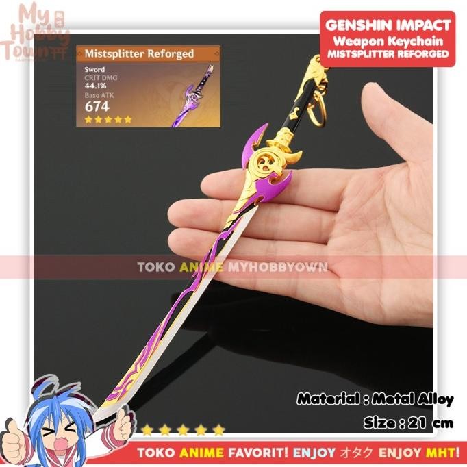 Gantungan Kunci Senjata Genshin Impact Mistsplitter Reforged Baal