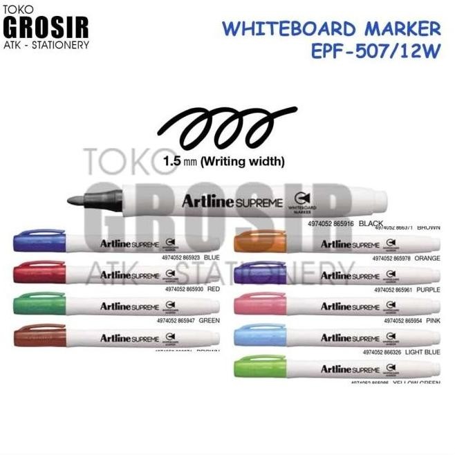 

Spidol Artline Supreme Whiteboard Marker Set 12 Pcs Epf-507/12W Original Dan Terpercaya