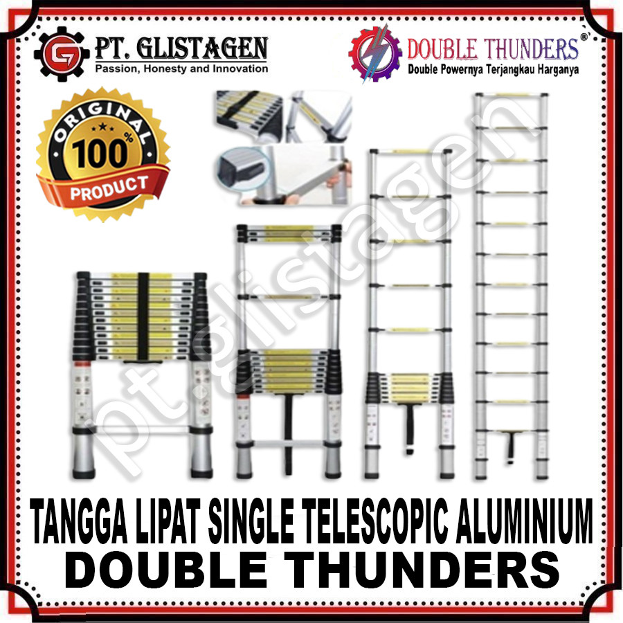 Tangga Single Telescopic Teleskopik 4.1 Meter Tangga Lipat Alumminium 4.1M